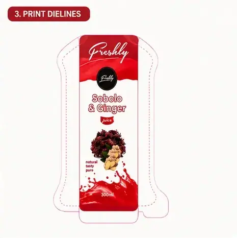 Freshly print dieline (front)