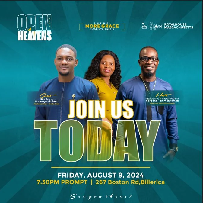 Join Us Today flyer for Friday, August 9, 2024 at 7:30 PM