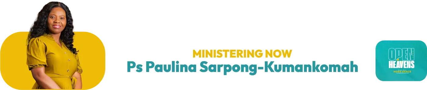 Ministering Now lower-third for Ps Paulina Sarpong-Kumankomah