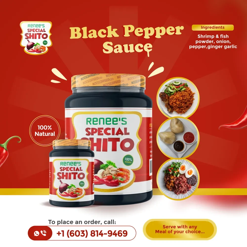 Red Renee's Special Shito black pepper sauce product flyer
