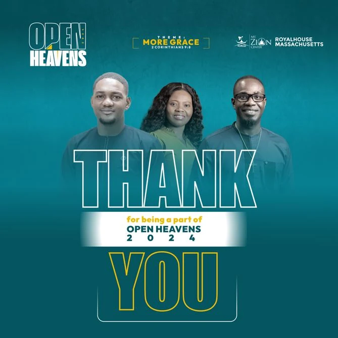 Thank You for being a part of Open Heavens 2024 graphic with the hosts and guest speaker